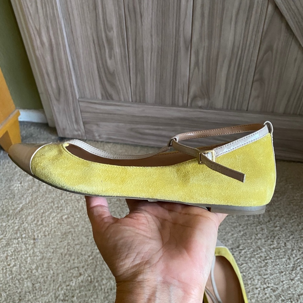 Sole Society x Julianne Hough Yellow and cream pointy toe flats - Picture 10 of 10